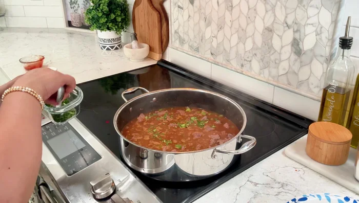 Stir in 2 tablespoons of chopped cilantro.