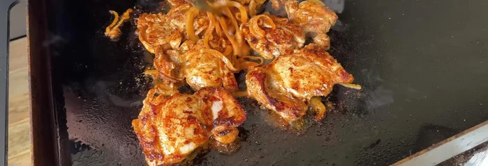 Let the chicken rest: Remove the chicken from the griddle and let it rest to retain juices. (182.4-196)