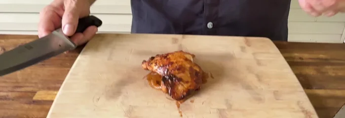 Slice the chicken: Once rested, slice the chicken into bite-sized pieces. (236.92-247.2)