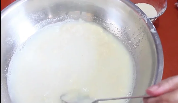 Add water, sugar, and the blended mixture to a pitcher. Adjust the amount of water and sugar to your liking until the mixture reaches your desired consistency and sweetness (around 2 liters).
