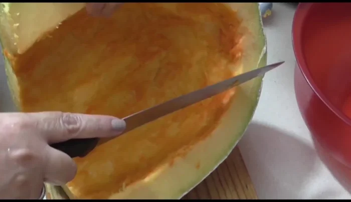 Cut the pumpkin into desired sized pieces. The size is up to your preference.