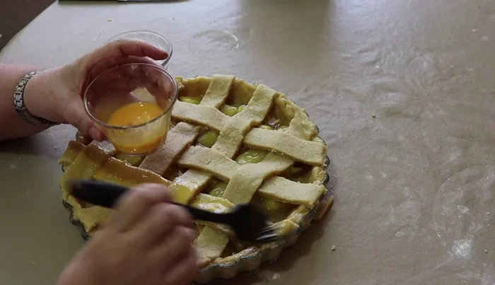Bake in a preheated oven at 200°C (392°F) then lower to 180°C (356°F) for approximately 20-30 minutes, or until golden brown.