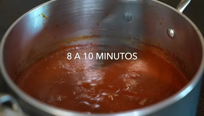 Add blended beans to the sauce and cook for 10 minutes.