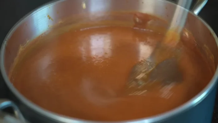 Add hot chicken broth and cook for 10 more minutes.