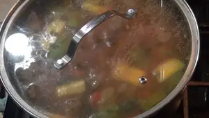 Delicious Meatball Broth with Ribs & Vegetables