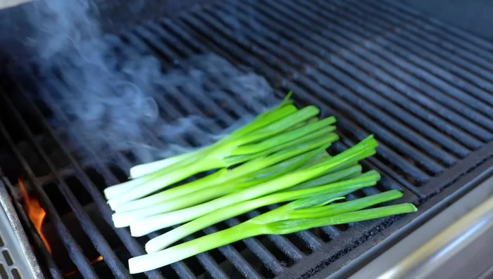 Grill onions and serrano peppers with a splash of lemon and salt.