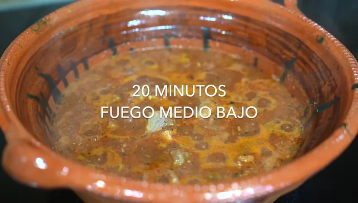 Add roasted nopales and cook for 10 minutes to blend the flavors.