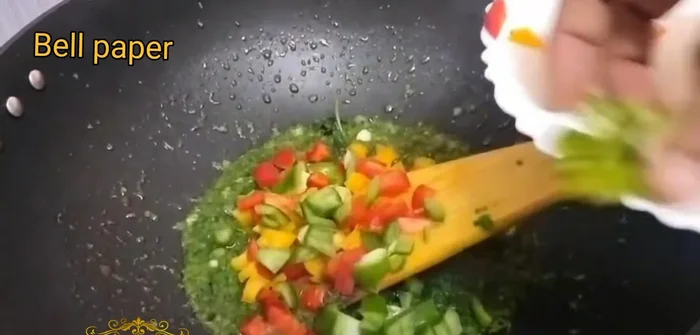 Add the chopped bell peppers and sauté for 2-3 minutes.