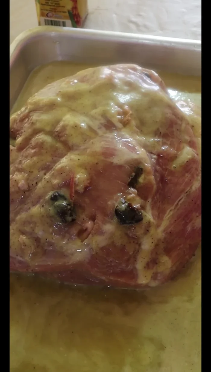 Add red wine (optional). Baste the leg every 15-20 minutes.
