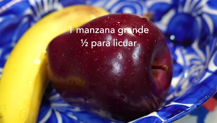 Prepare apple: blend one part, chop the other for garnish. Cut just before blending to prevent browning.