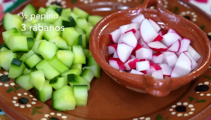 Chop red onion.